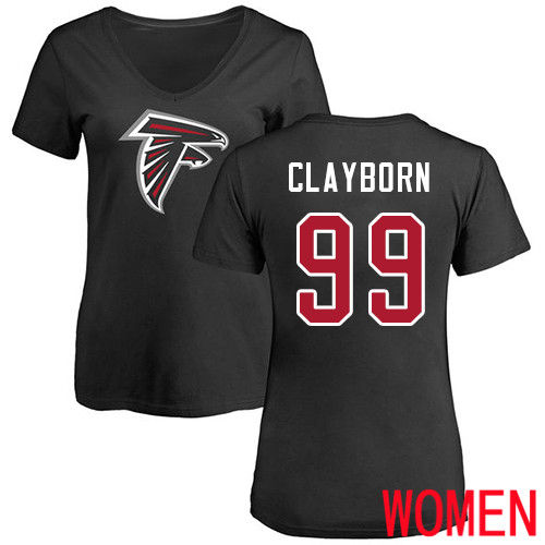 Atlanta Falcons Black Women Adrian Clayborn Name And Number Logo NFL Football 99 T Shirt